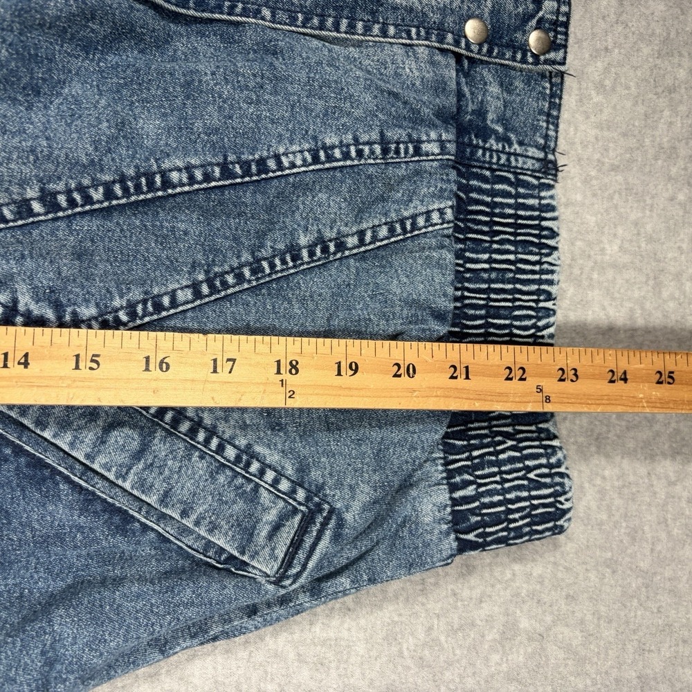 VTG 80s Nike Challenge Court Acid Wash Denim Jacket Mens Small Agassi Full Zip - Picture 5 of 12